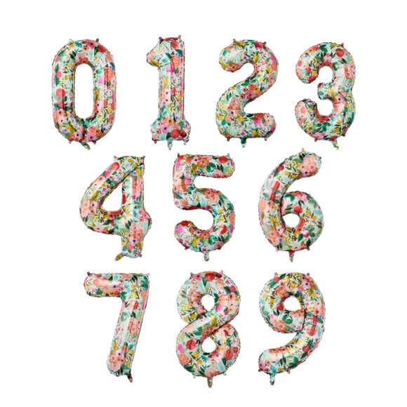 Anthropologie Rifle Paper Co. Floral Number 3 Foil Balloon - Picture 3 of 5